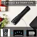 Miniatyrbillede 5 af 5: Lommelygte LED-lommelygte 3000 lumen Super lys zoom USB genopladelig 4 tilstande med batteri til camping, jagt