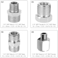 Miniatyrbilde 3 av 5: A3/5/6/8 adapter, pistol utvendig gjenge, gassrøradapter