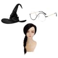 Wicked Elphaba Heksekostume Kappe Cosplay Maskeradefest Outfit Karneval Accessories Set 3pcs