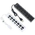 Miniatyrbild 5 av 5: (7 Port - Vit) Oberoende Switch Universal Keyboard Mus USB Interface Splitter