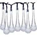 Miniatyrbild 1 av 5: Positiv vit soldriven 6,5 m 30 lampor 8 funktioner vattendroppsljus LED vattentät solljusslinga Bubble Ball Ou