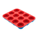 Miniatyrbillede 3 af 3: Silikone Rund Æggetærteform DIY Bageværktøj 12 med Cupcake Muffin Form Tyk Silikone Kageform (Rød),