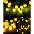 Miniatyrbilde 3 av 5: 50LED 7M Solar String Lights Utendørs, Varm Farge, 8 Modi Dimbar dekorasjonslys for Hagesoverom Jul