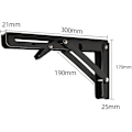 Miniatyrbillede 3 af 5: 2 stk sort billy rack 12 tommer 30 cm rustfrit stål beslag hylde skillevægsbeslag