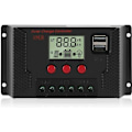 Miniatyrbild 1 av 5: Laddningskontroll 30A Solpanel Laddningsregulator Automatisk identifiering 12V/24V med LCD-skärm och 5V USB -port Bla