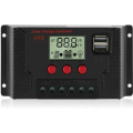 Miniatyrbillede 1 af 5: Charge Controller 30A Solpanel Laderegulator Automatisk identifikation 12V/24V med LCD-skærm og 5V USB-port Bla