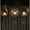 Miniatyrbillede 2 af 5: solar led flamme lys, have plæne lys, smedejern hul solar moon flamme lys (sol),