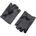 Miniatyrbild 1 av 5: Läder Fingerless Handskar Half Finger Sport Handskar För Pojkar Flickor Utomhus Ridning Fiske Skridsko Jakt Klättring 1 par (svart)(1 par