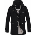 Miniatyrbillede 1 af 3: Ny herrefrakke Vinter Parka Varmjakke Klassisk Casual Frakke Trench Outwear Slank Lang Trench Buttons Frakker Jakke Slim Fi