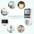 Miniatyrbillede 2 af 5: Digital programmerbar stikkontakt, ugentlig digital timer med LCD-skærm, 12H/24H/7Days Power Outlet Timer, Energibesparelse for