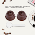 Miniatyrbillede 2 af 8: 2-delt Genanvendelig Kaffe Kapsel Filter af Fødevarekvalitet PP & 304 Rustfrit Stål (Brun)