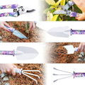 Miniatyrbillede 4 af 5: PCS Haveredskaber Med Transplantatorer Sakse Harve Anti-rust sprøjte og æske (lilla)