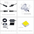 Pikkukuva 2 / 5: 12V/IP67 vedenpitävä LED-lattiavalaisin, upotettu lattiavalaisin, lämmin valkoinen, 3200K, 10kpl