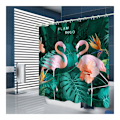 Miniatyrbillede 2 af 5: D150*180CM Flamingo 3D HD Creative Digital Printing Polyester Badeværelses bruseforhæng,