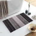 Miniatyrbillede 1 af 5: Mikrofiber-bademåtte, blød skridsikker bademåtte, elegante stribede Shaggy-bademåtter til badeværelse 45x70 cm - (gradient grå),