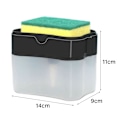 Miniatyrbillede 3 af 8: Holdbar Plastik Opvaskemiddel Dispenser: Besparende Trykdesign med Stor Kapacitet til Køkken og Hjem - Sort