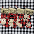 Miniatyrbilde 5 av 5: Julepynt, store linsokker, julemann-snømann-gavesokker, godterisokker-gavepose (4 stykker gammel mann + snømann + elg + snøfnugg)