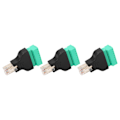 Miniatyrbild 3 av 8: 3 st RJ45 skruvterminaladapter med hontråd till 8-polig nätverkskontakt - Ingen lödning krävs