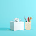 Miniatyrbild 2 av 3: Case Sminkborsthållare Enkelt modekontor Hemma skolmaterial (grå)