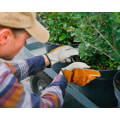 Pikkukuva 2 / 5: Leder-Gartenhandschuhe, Gartenarbeitshandschuhe, Arbeitsversicherung, schnitt- und verschleißfest (Aprikoosi L)