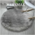 Miniatyrbilde 1 av 5: Rundt soveromsteppe Moderne Design Shaggy Stueteppe - 100 cm - grå