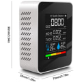Miniatyrbillede 2 af 5: CO2-detektor Luftkvalitet CO2/HCHO/TVOC/TEMP/HUMI-detektor Temperatur fugtighedstester Kuldioxid-monitor Sort til C