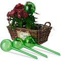 Miniatyrbillede 1 af 5: 4 store automatiske blomstervandingskander Hjem Nedsivning Blomsterkugle Irrigator 8cm Grøn