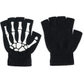Miniatyrbild 5 av 5: Skeletthandskar-lysande Stretchy Costum Handskar Fingerless Skull Handskar Ett par