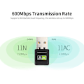 Miniatyrbillede 4 af 5: Sort ABS-materiale + USB-hoved dual frequency driveless trådløst netværkskort mini usb netværkskort