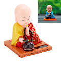 Miniatyrbild 8 av 8: e Bilprydnad Solar Shake Head Little Monk Good Fortune Car Re Maitreya Buddha (red)