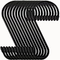 Pikkukuva 1 / 5: 12 kpl 15cm mustaa monitoimikoukkua kodin s-muotoiseen metallikoukkuun, kotikeittiöön, wc:hen, kylpyhuoneeseen