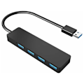 Miniatyrbild 1 av 5: USB 3.0 Hub 4 portar Ultra Slim kompatibel för MacBook, MacBook Air/ Pro/Mini, iMac, Surface Pro, MacPro, Windows bärbara datorer