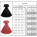 Miniatyrbillede 3 af 3: Kvinder kjole Polka Dot Retro Rockabilly Kortærmet M
