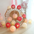 Miniatyrbild 1 av 5: Cotton Ball String Lights, 3M 20 LED-lampor Batteridrivna String Lights Inomhusdekoration 6 cm bollar för bröllop, Vale