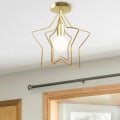 Miniatyrbilde 2 av 4: Moderne femkantet taklys Smijern Kreativt metalltaklampe Soverom Stue Gull - Gull