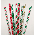 Miniatyrbild 2 av 2: Julsugrör för julfest Dekorationstillbehör Set Julpapper sugrör set (300pcs),