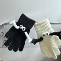 Miniatyrbillede 5 af 5: Vintervarme magnetiske handsker Håndholdte handsker Hvid Sort Personlig Sød Touch Screen Cykling Strikket Plus Fleecehandsker white black