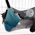 Pikkukuva 5 / 5: Hammock Pet Hammock Nest Double Canvas Hammock Hamster My Neighbor Totoro Ferret Hammock 34 * 34 (Grey Rabbit)