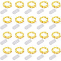 Pikkukuva 1 / 5: 1m/10 lämmin valkoinen valo nappiparistolla, 20 LED-painikevaloa, sopii lahjapakkauksen koristeluun, kakun koristeluvalo