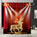 Pikkukuva 3 / 5: Christmas Deer WC-lattiamatot Neliosainen kylpyhuoneen set, SD2,