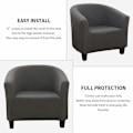 Miniatyrbilde 3 av 5: Hjemmekort All Inclusive Elastisk Sofa Stoltrekk (lys grå)