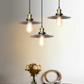 Miniatyrbillede 2 af 4: Industriel vintage E27 pendellampe 3 Edison-fatningslampeskærm retrodesign metalloftslampe med rund base