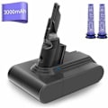Miniatyrbillede 1 af 5: Udskiftningsbatteri til Dyson V7-serien, 21,6V 3000mAh Li-ion, med 2 STK vaskbare filtre