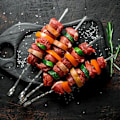 Miniatyrbilde 4 av 5: Kartokner Grillspyd Kebabspyd i rustfritt stål Gjenbrukbare U-spyd Grillspyd 40 cm (10 stk)
