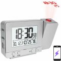 Miniatyrbild 1 av 5: Projektionsväckarklocka för sovrum med termometer Hygrometer Led-tak Projektklocka Digital dimbar display med U