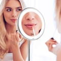 Miniatyrbillede 3 af 5: Med slange 10X Makeup Spejl Med LED Lys Sugekop 10X Makeup Spejl 10X 360 grader Roterende Badeværelsesspejl