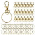 Miniatyrbillede 1 af 8: 100 stk. Guld Hummerklo Lås Nøgleringe - Rustfrit Metal Nøglering Klips til DIY Nøglering Smykker