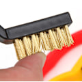 Miniatyrbillede 5 af 5: 3-pak messing/rustfrit stål/nylon stålbørste til rengøring af rustbørster med buet plastik, der bruges til at fjerne snavs og P