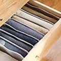 Miniatyrbillede 4 af 5: 5-pak jeans Garderob Kläder Organizer Byxor Förvaring Garderob Låda Bästa hopfällbara kläder Förvaringsbeholder