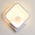 Miniatyrbilde 4 av 5: LED vegglampe, veggdekorasjon for balkong/stue/trapp/soverom/barnesoverom (kvadratisk hvit, monokrom hvit)GroupM